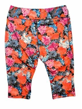 Be Inspired Women’s 2X Cropped Leggings Multicolor High Waist Athletic Capri